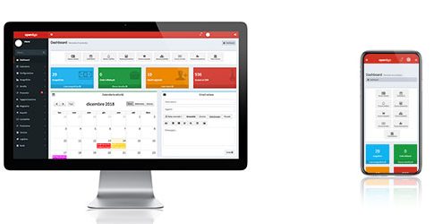 Schermate del CRM Open&Go su Pc e Smartphone