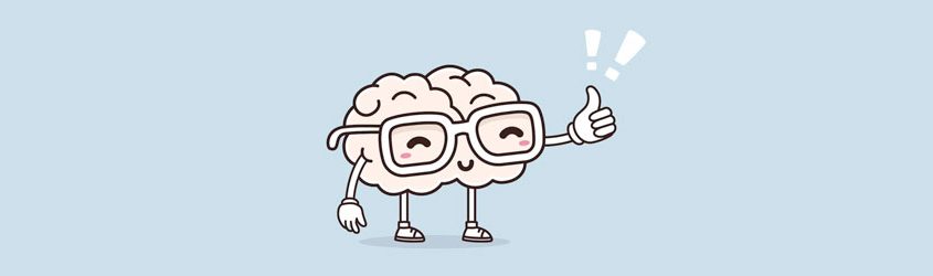 Illustrazione di un cervello con gli occhiali