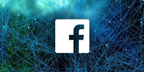 Logo di facebook bianco su sfondo digitale Blu