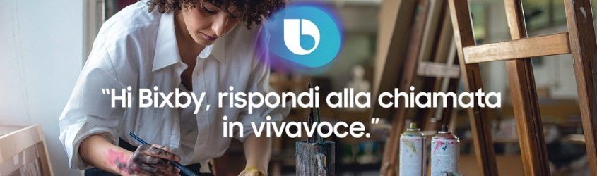 Samsung Bixby italiano: grafica ufficiale Samsung che pubblicizza Bixby
